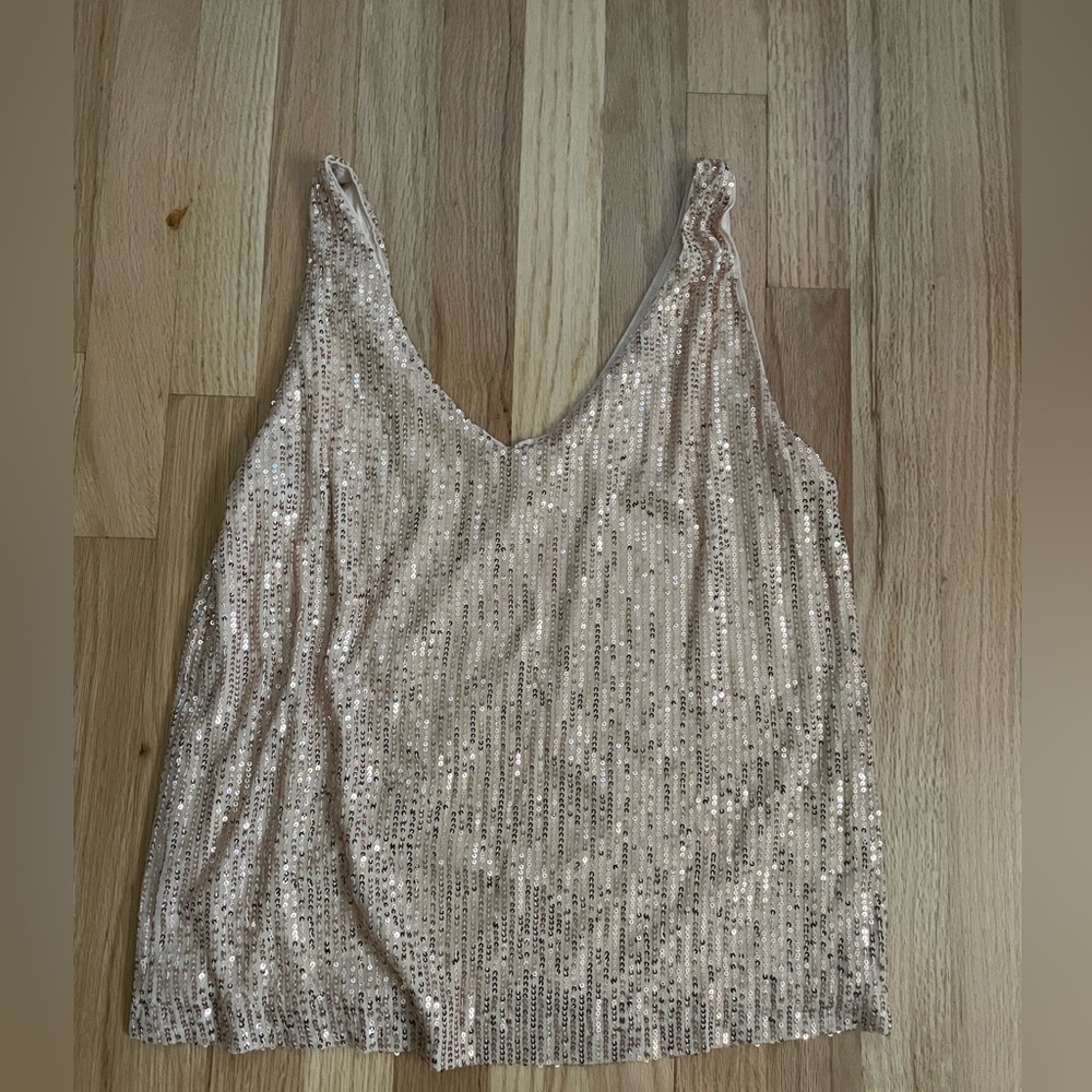 Blush Sequin Tank Top size s